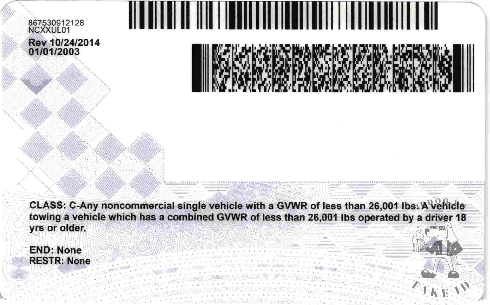 North Carolina Fake ID