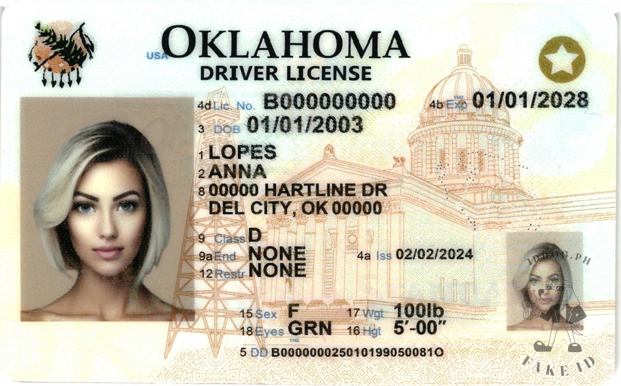 Oklahama Fake ID