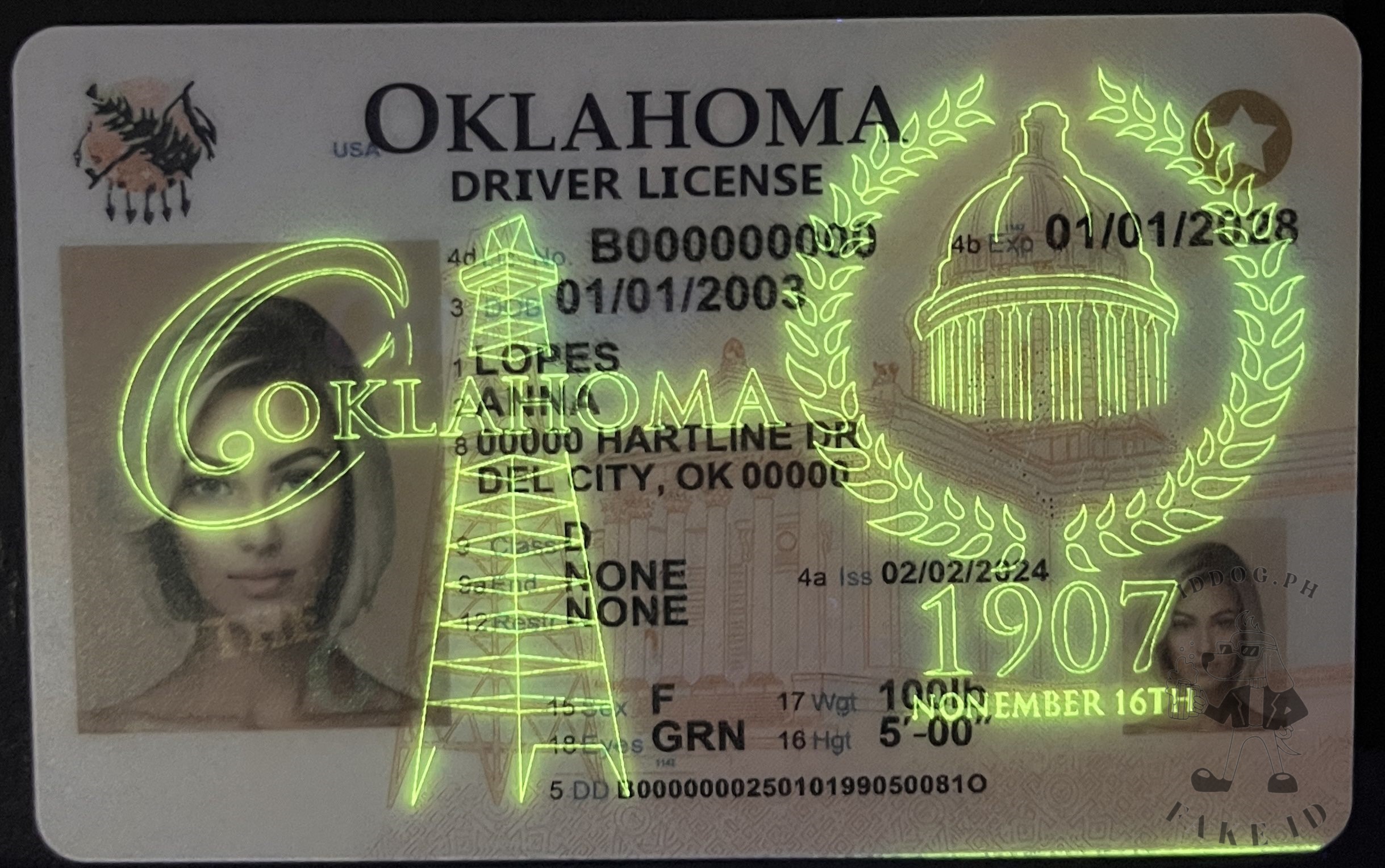 Oklahama Fake ID