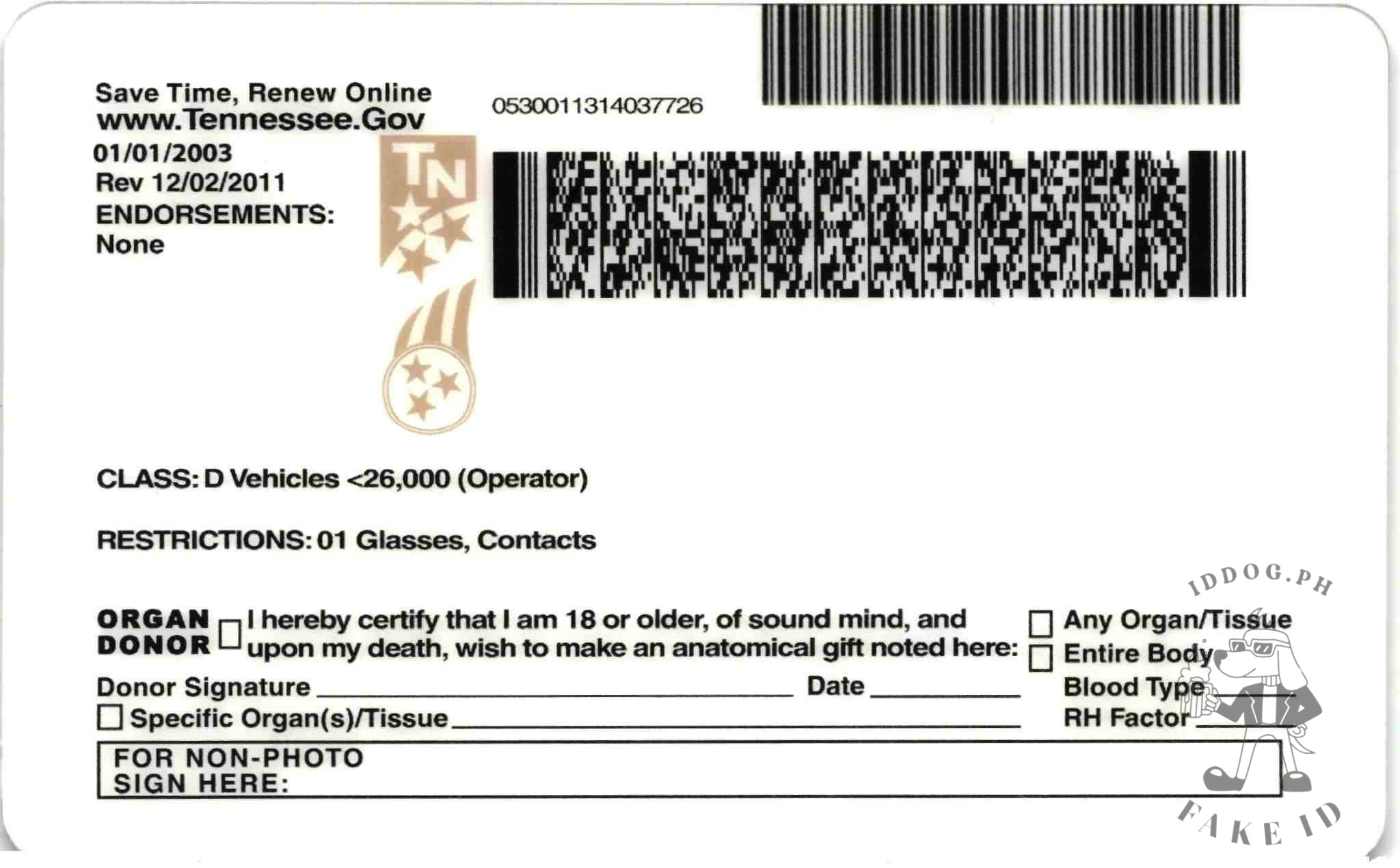 Tennessee Fake ID