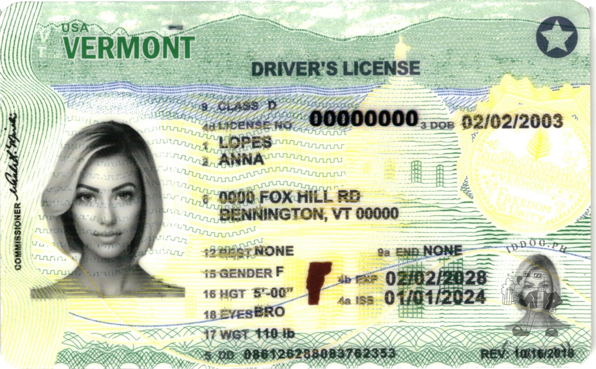 Vermont Fake ID