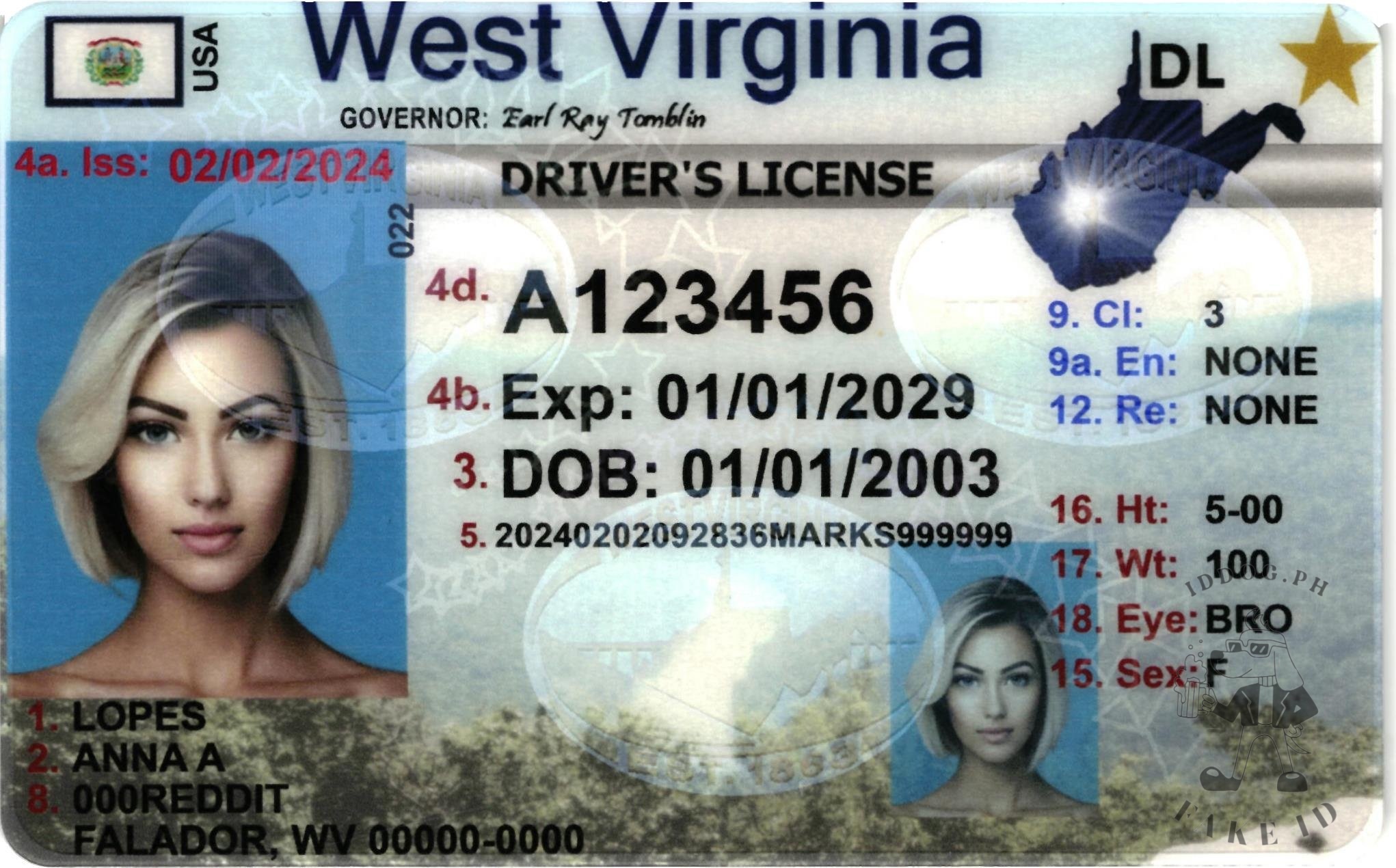 West Virginia Fake ID