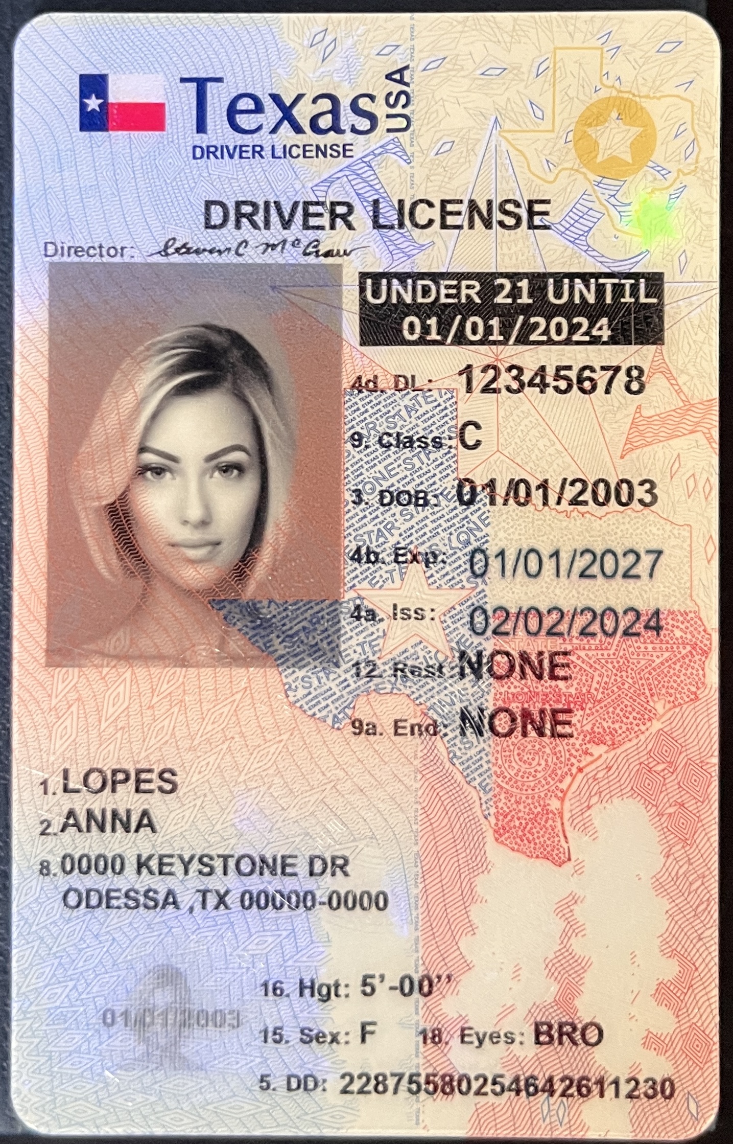 Texas(U21) Fake ID