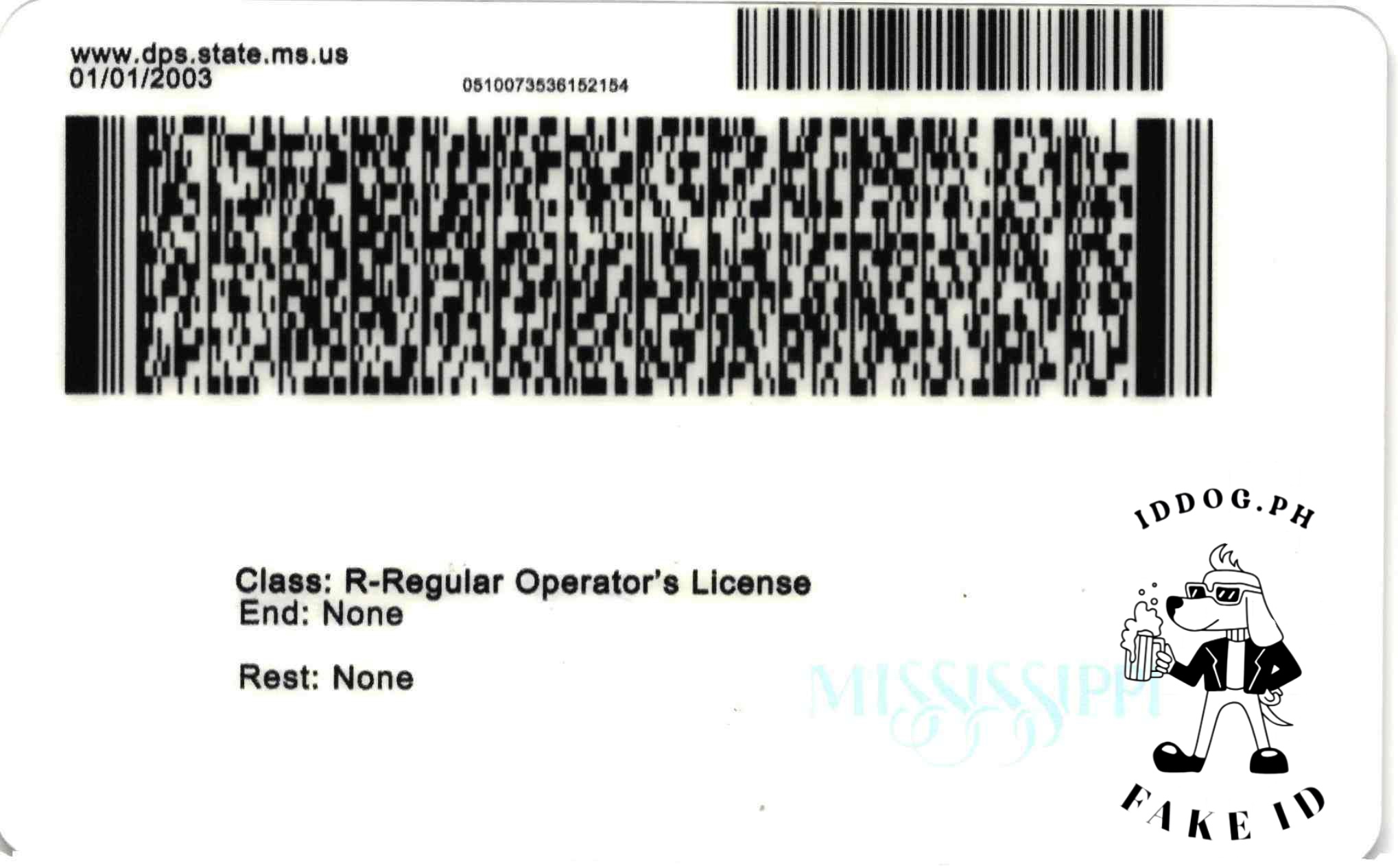 Mississippi(U21) Fake ID