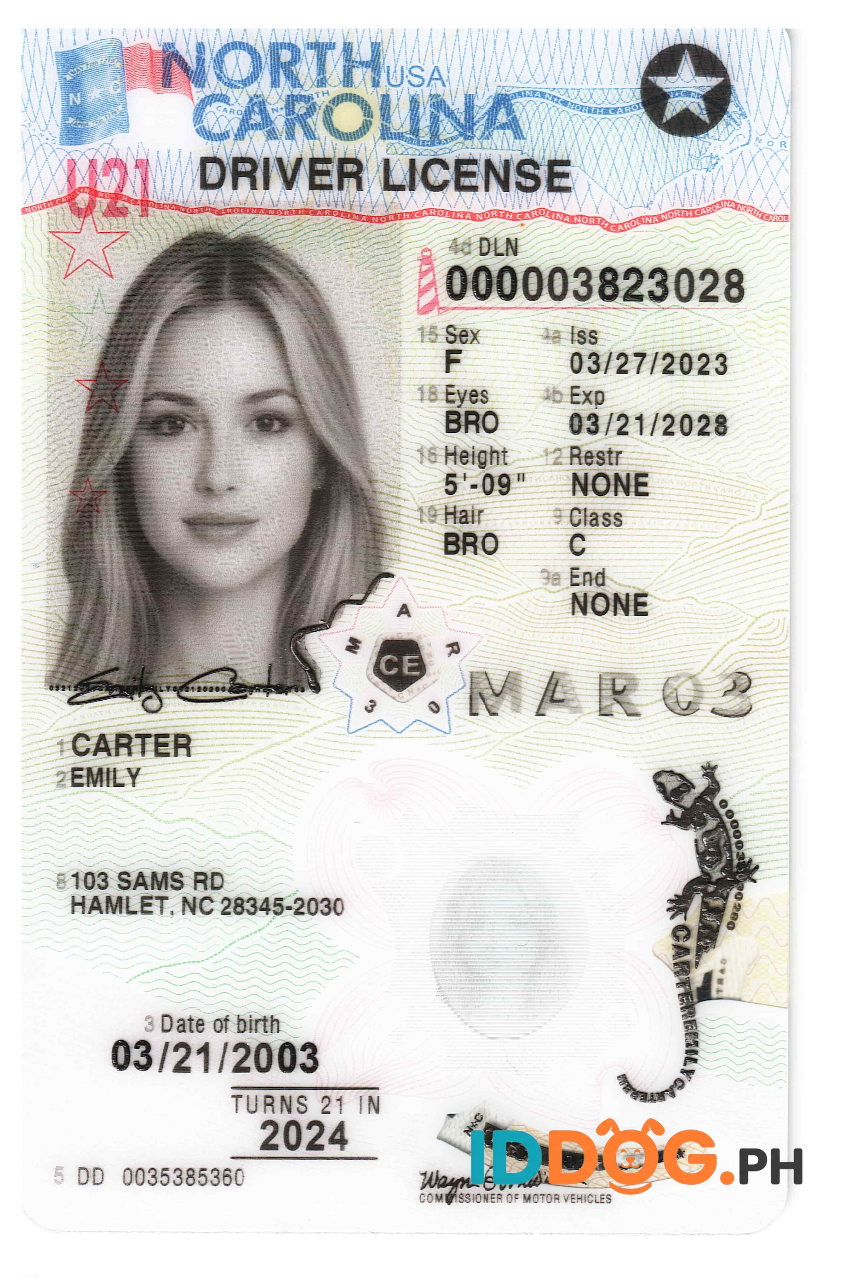 North Carolina(U21) Fake ID
