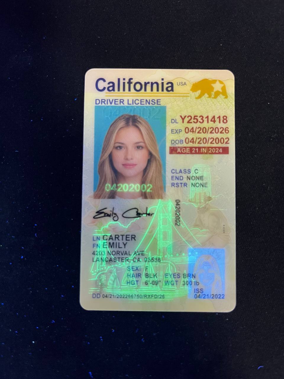 California(U21) Fake ID