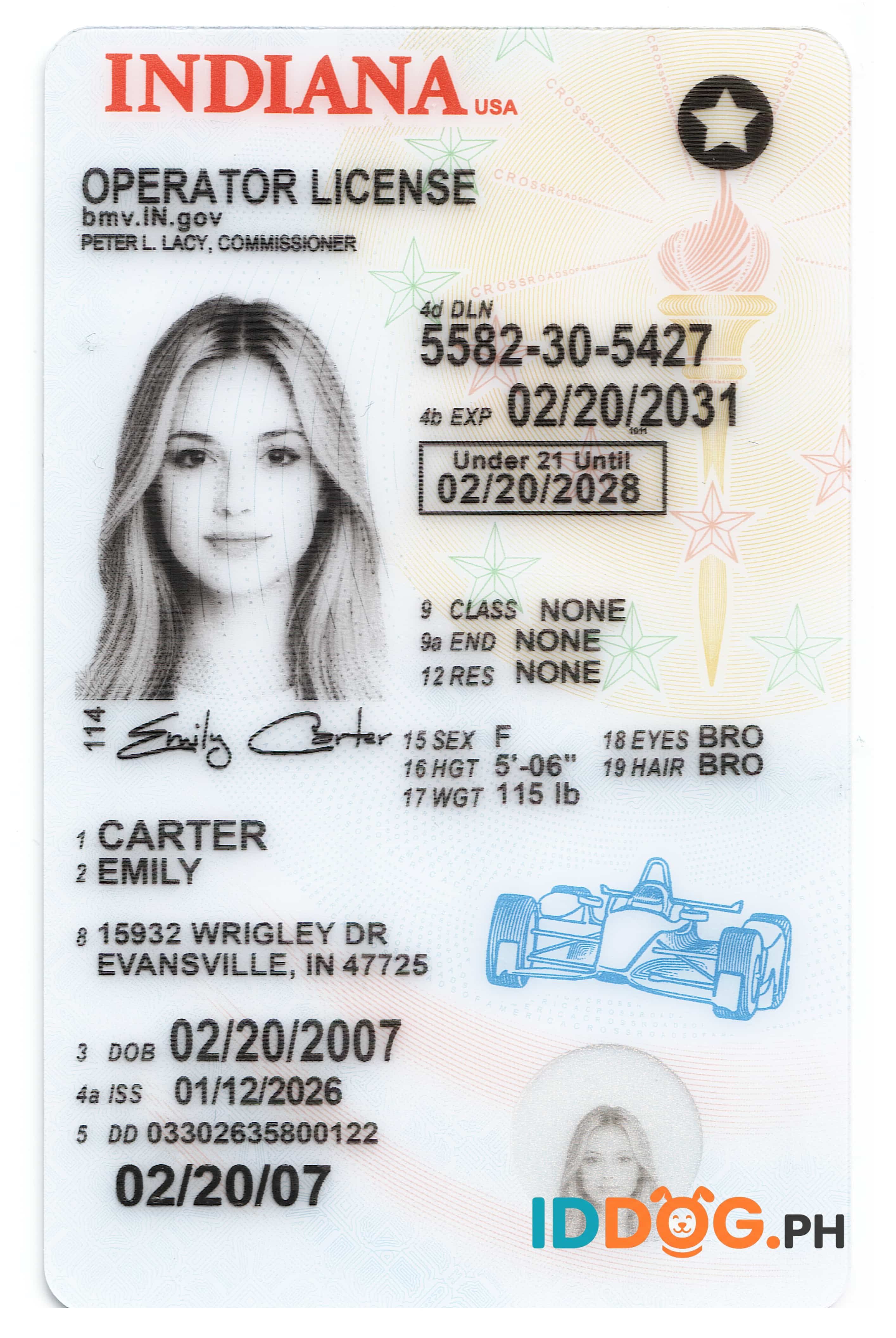 Indiana(U21) Fake ID
