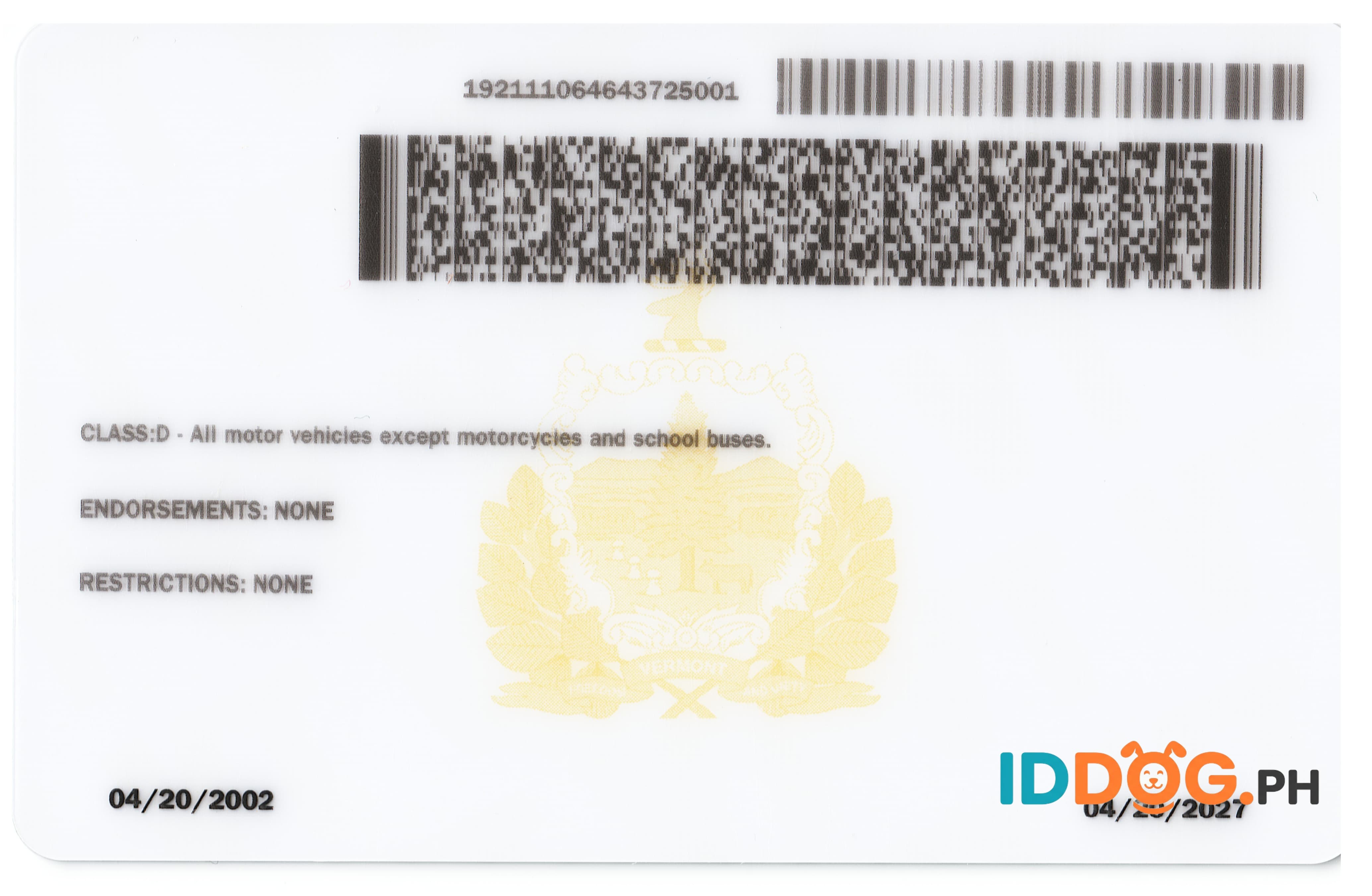 Vermont Fake ID