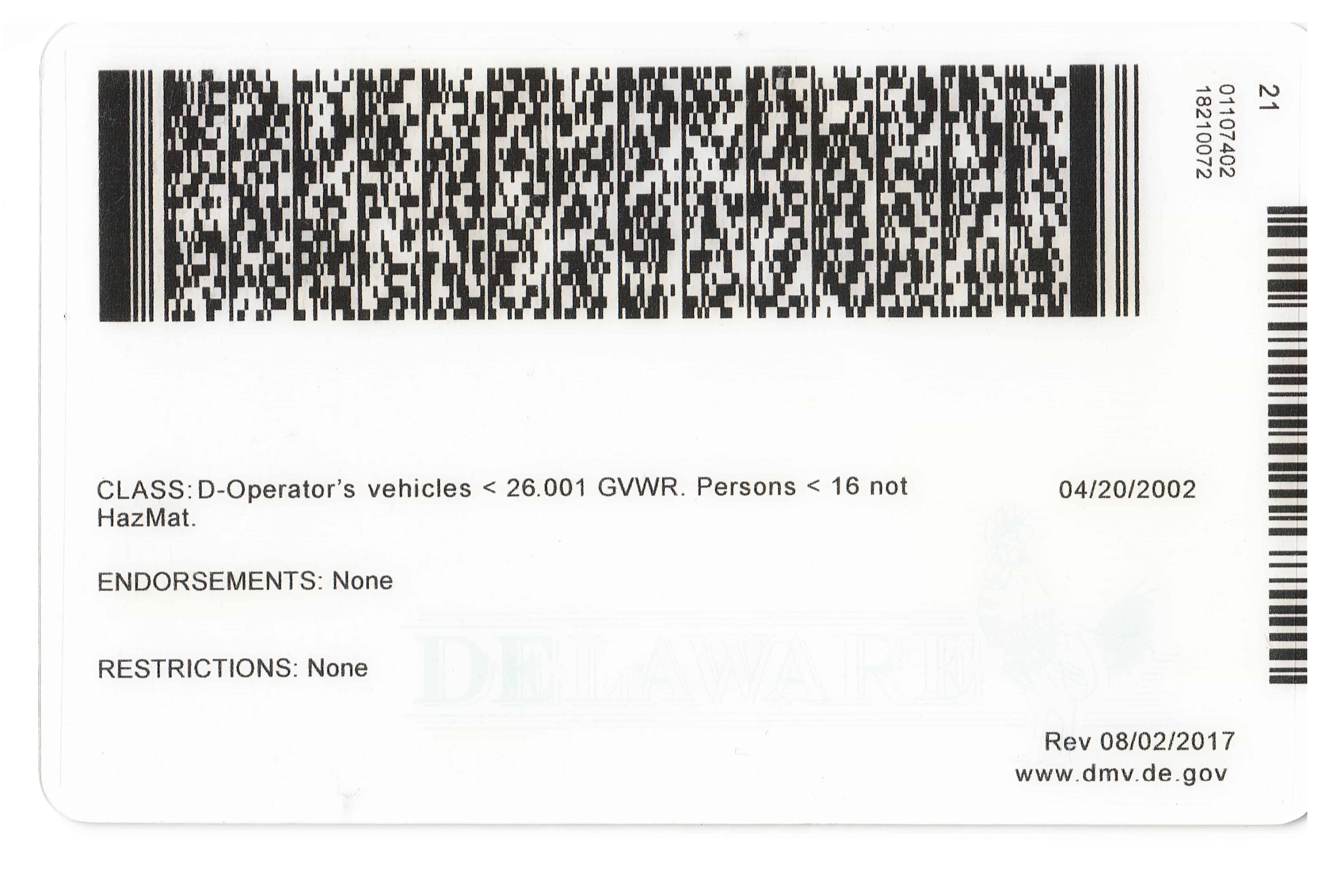 Delaware(O21) Fake id