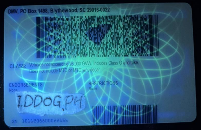South Carolina Fake ID